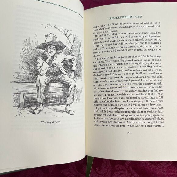 Vintage Book: The Adventures of Huckleberry Finn by Mark Twain, Franklin Library - Picture 8 of 10